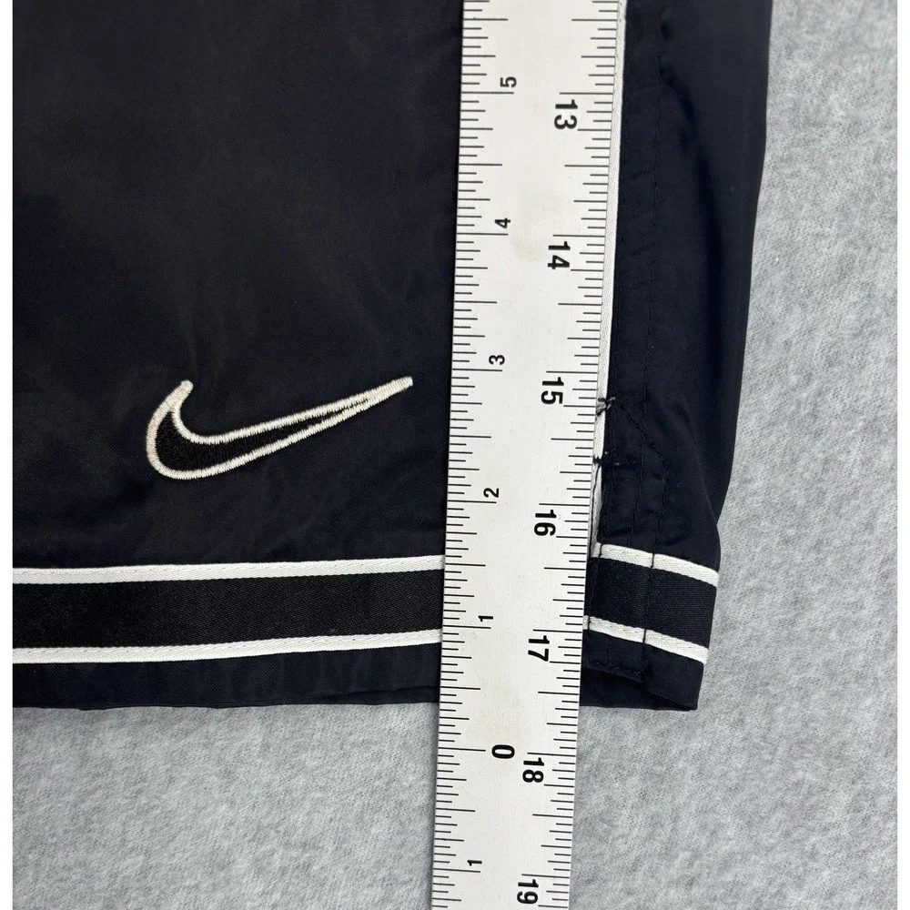 Nike Vintage Black Lined Nylon Running Shorts‎ Men's Large Embroidered Logo